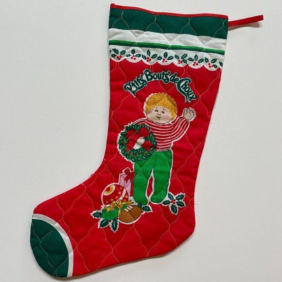 Cabbage Patch Kids Christmas Stocking Xmas Holiday Decor Vintage 1980s - Picture 2 of 3